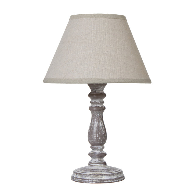 setia column table tamp with linen shade