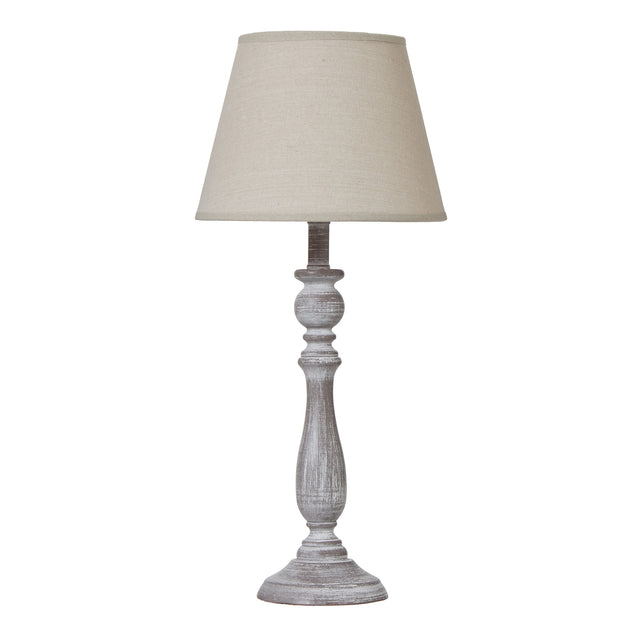 dunum column table lamp with linen shade