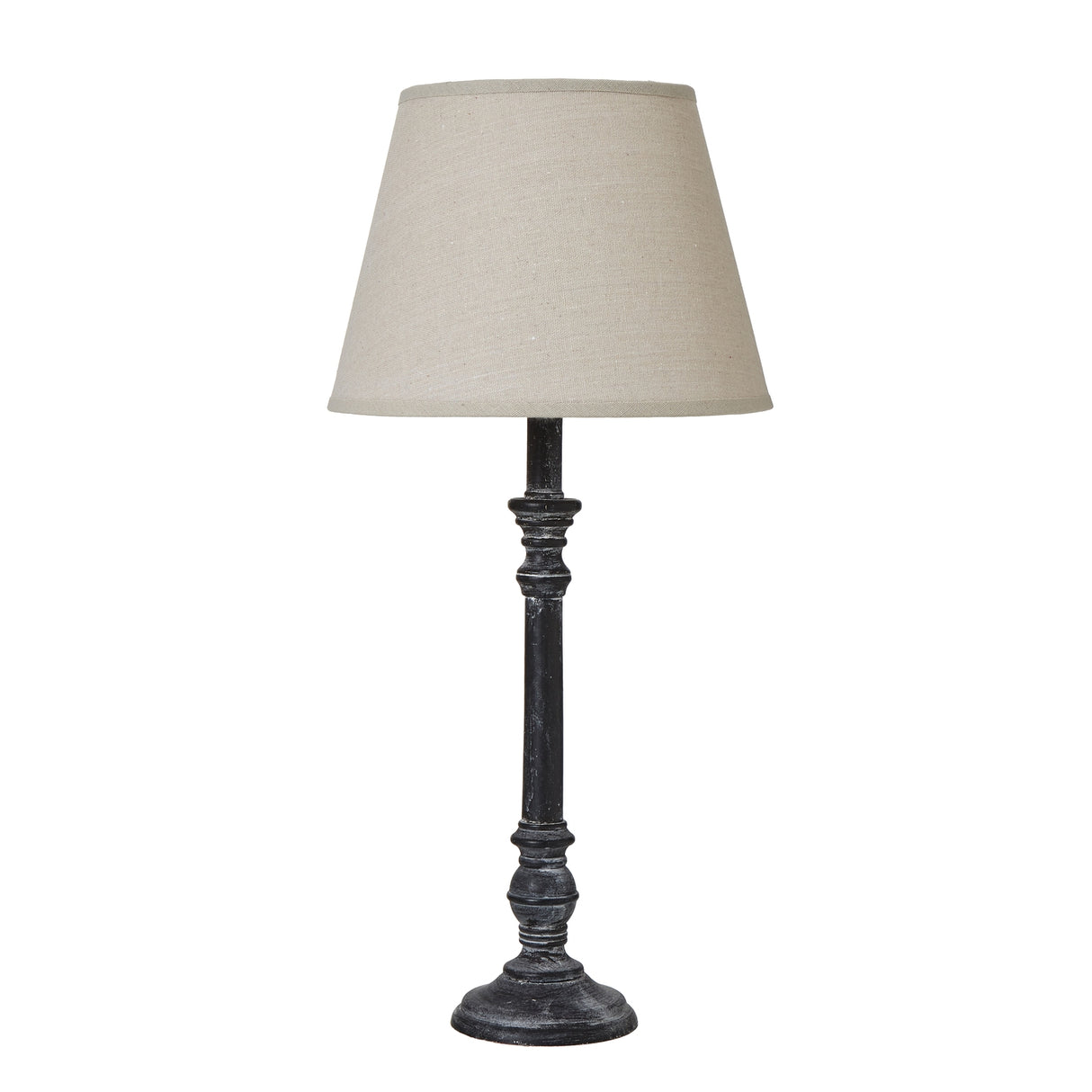 isca stem table lamp with linen shade