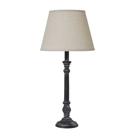isca stem table lamp with linen shade