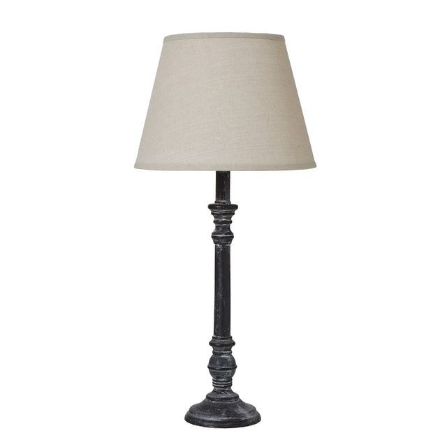 isca stem table lamp with linen shade