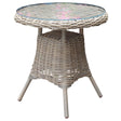 amalfi collection outdoor bistro table with glass top