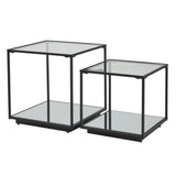 lennox black framed set of 2 side tables