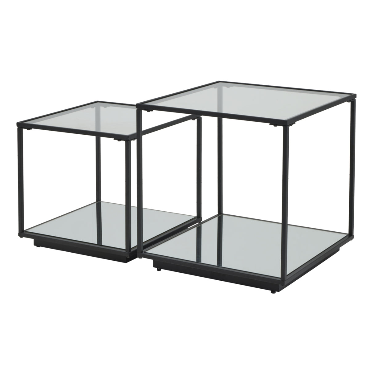 lennox black framed set of 2 side tables