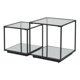 lennox black framed set of 2 side tables