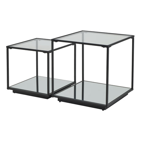 lennox black framed set of 2 side tables