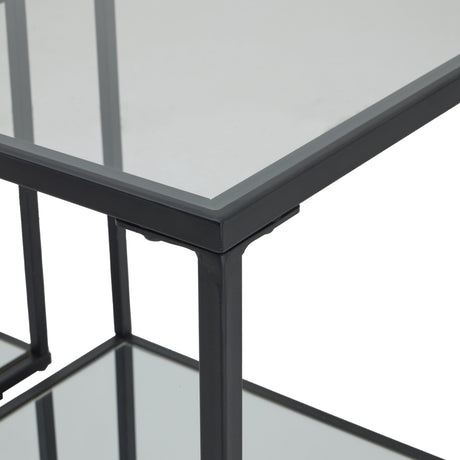 lennox black framed set of 2 side tables