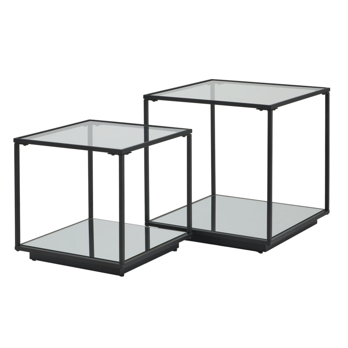lennox black framed set of 2 side tables