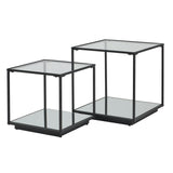 lennox black framed set of 2 side tables