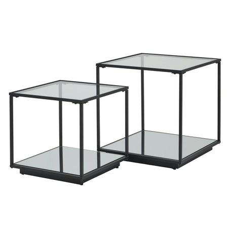 lennox black framed set of 2 side tables
