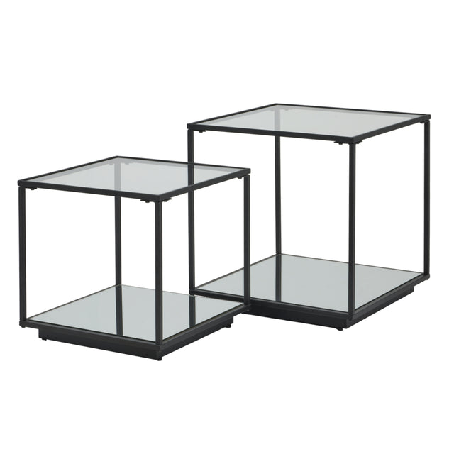 lennox black framed set of 2 side tables