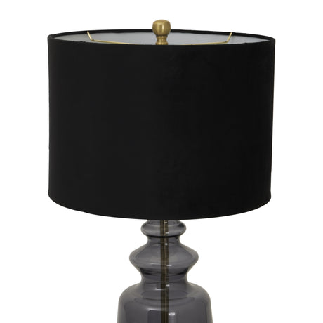 luxton glass urn lamp with black velvet shade