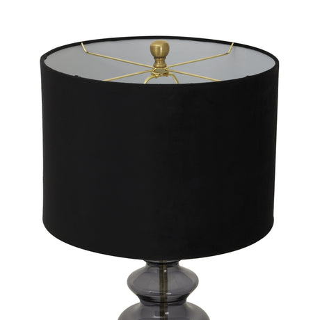 luxton glass urn lamp with black velvet shade