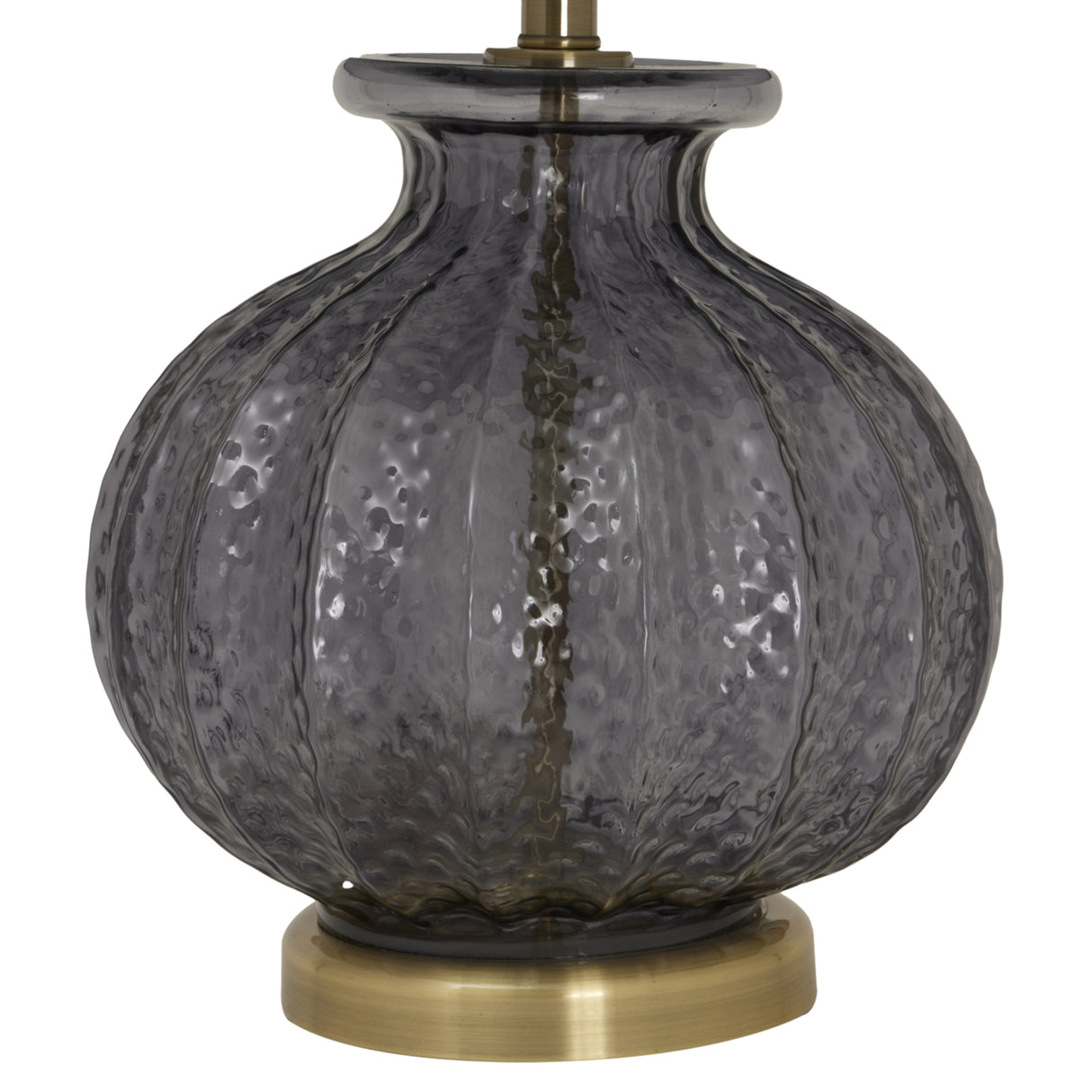 luxton glass fluted lamp with black velvet shade
