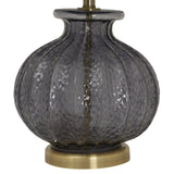 luxton glass fluted lamp with black velvet shade