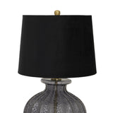 luxton glass fluted lamp with black velvet shade