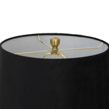 luxton glass fluted lamp with black velvet shade
