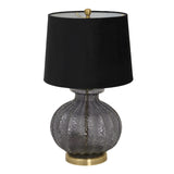 luxton glass fluted lamp with black velvet shade