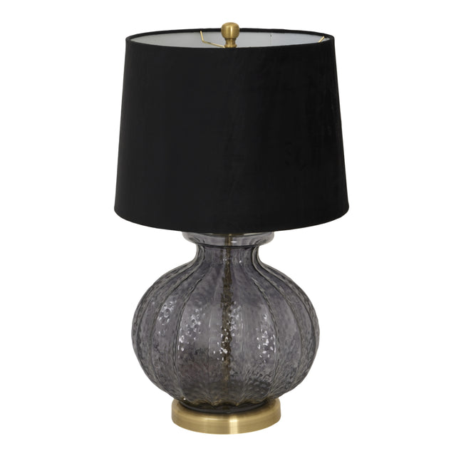 luxton glass fluted lamp with black velvet shade