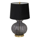 Claire Glass Fluted Lamp With Black Velvet Shade