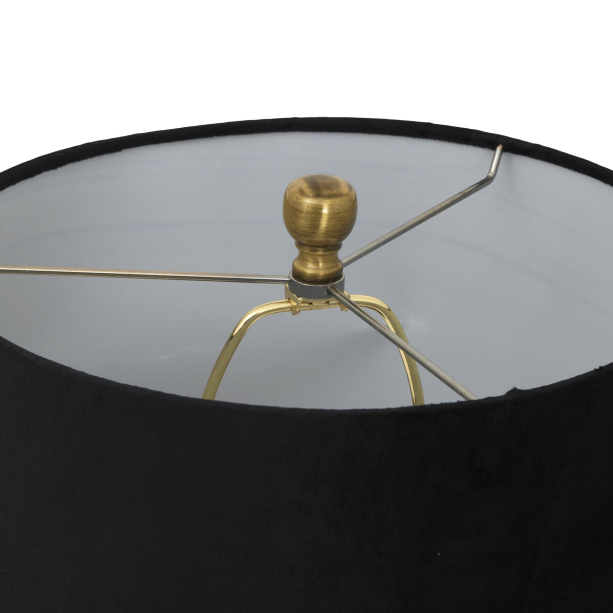 luxton glass ribbed lamp with black velvet shade