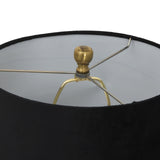 luxton glass ribbed lamp with black velvet shade