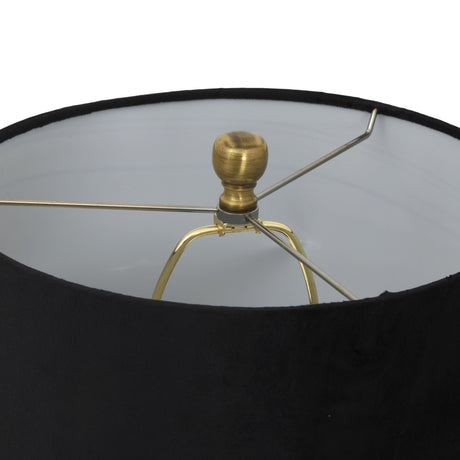 luxton glass ribbed lamp with black velvet shade