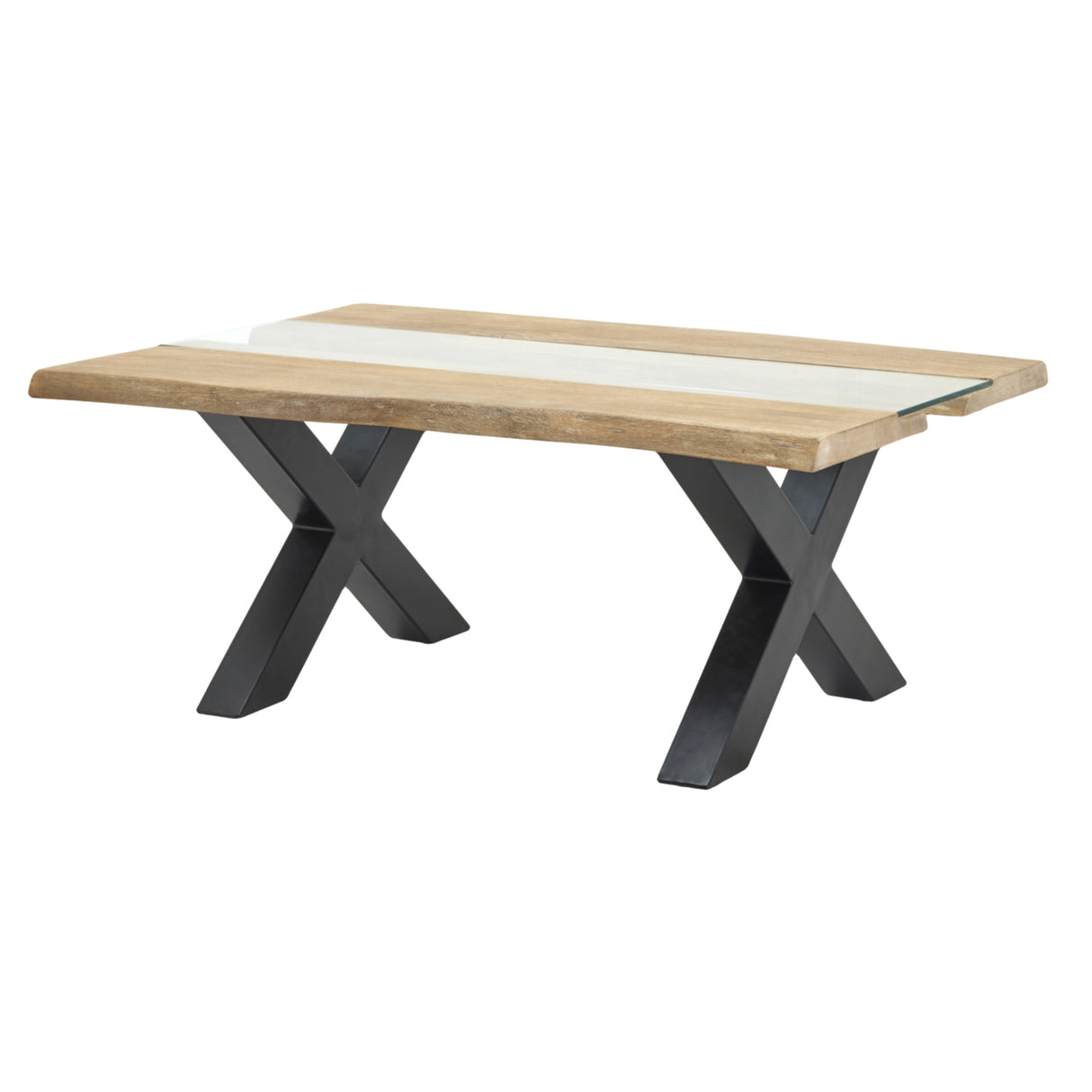 Madeline Live Edge Collection Light Acacia River Coffee Table