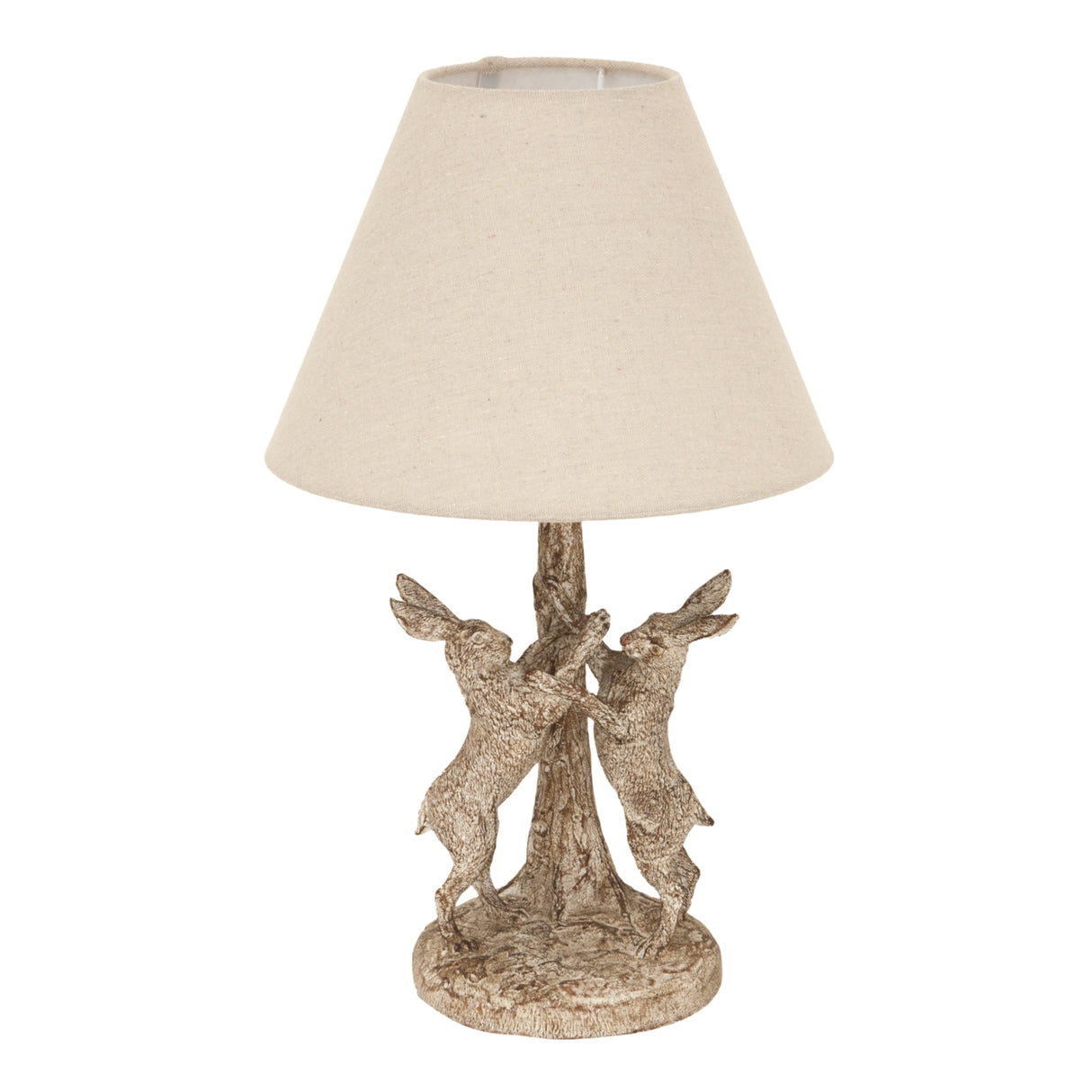 Benedicte Stonewashed Marching Hares Lamp With Linen Shade