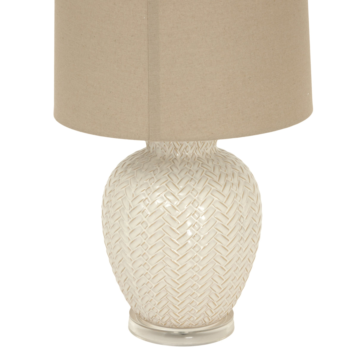 Alice Weave Ceramic Table Lamp With Linen Shade