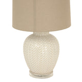 Alice Weave Ceramic Table Lamp With Linen Shade