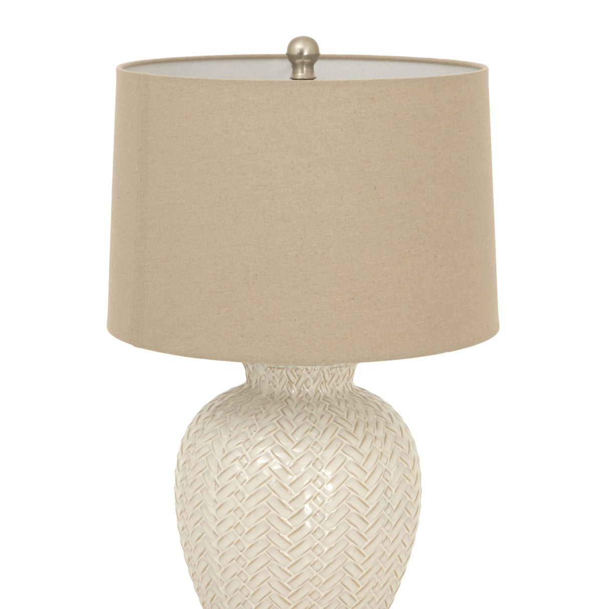 Alice Weave Ceramic Table Lamp With Linen Shade