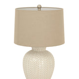 Alice Weave Ceramic Table Lamp With Linen Shade