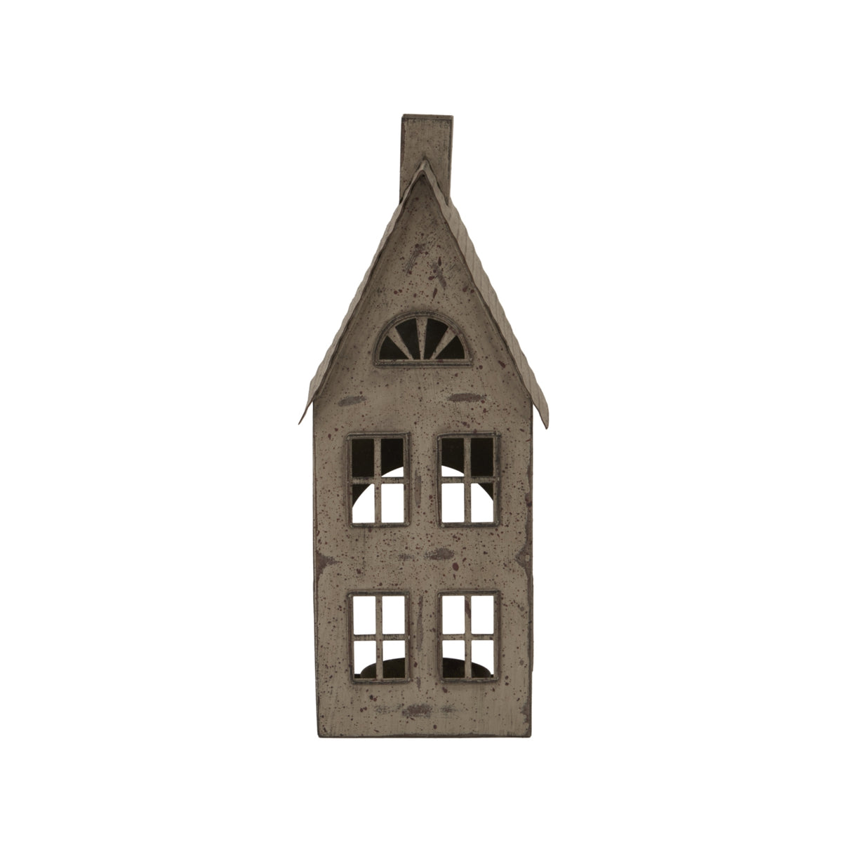 Amicie Tall Metal House Tealight With Glass Votive