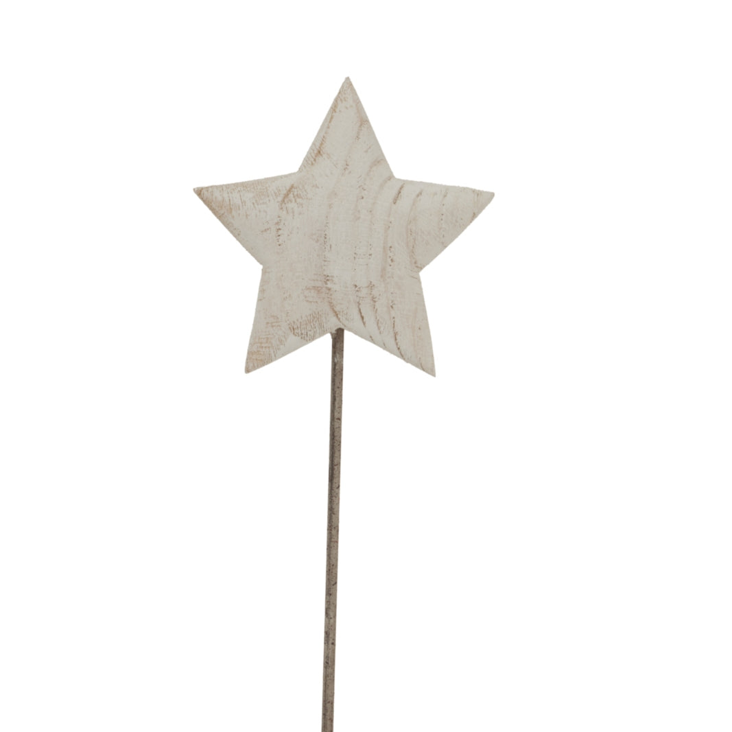 Yvette Large Whitewashed Star On Stand