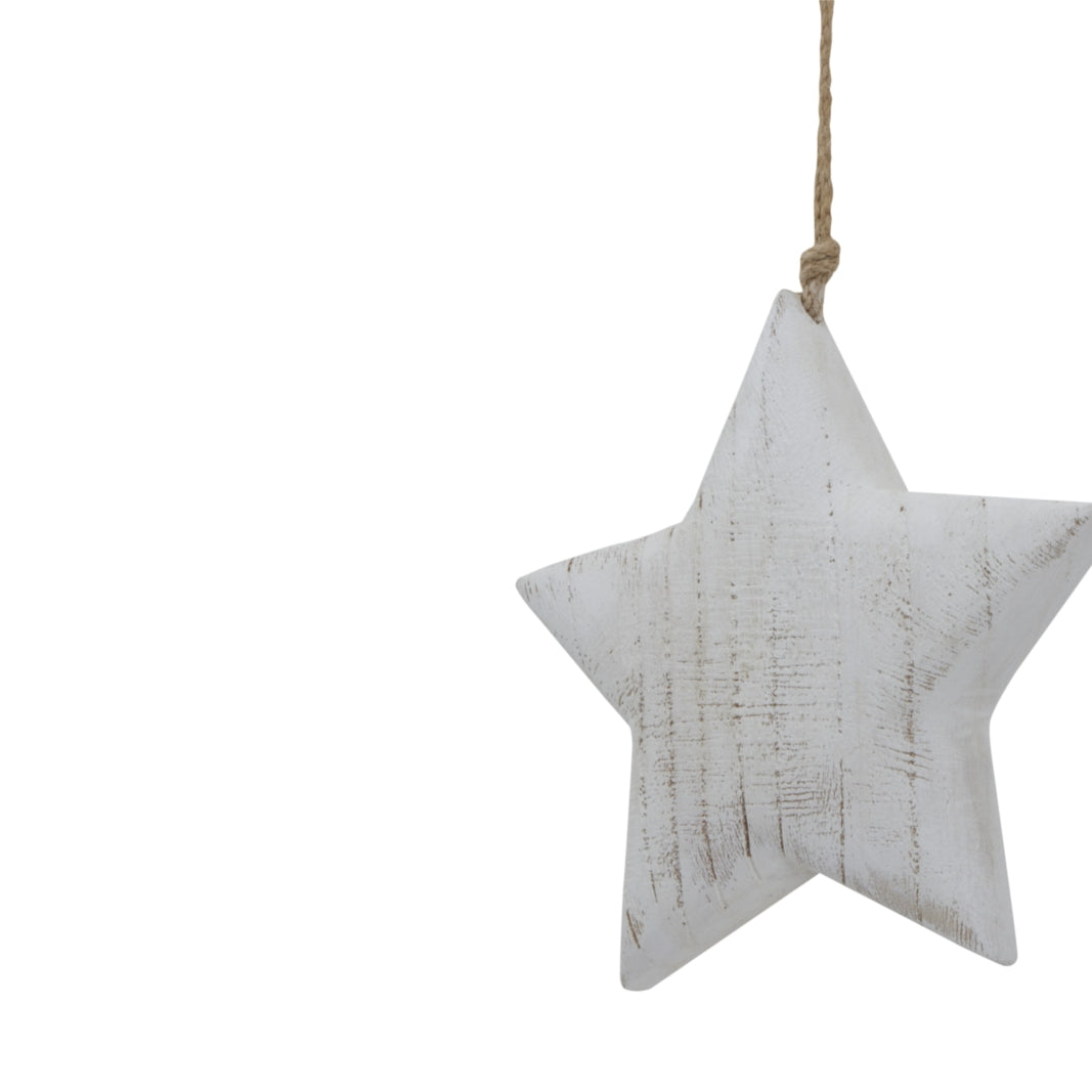 Sandrine Large Whitewashed Rustic Hanging Star