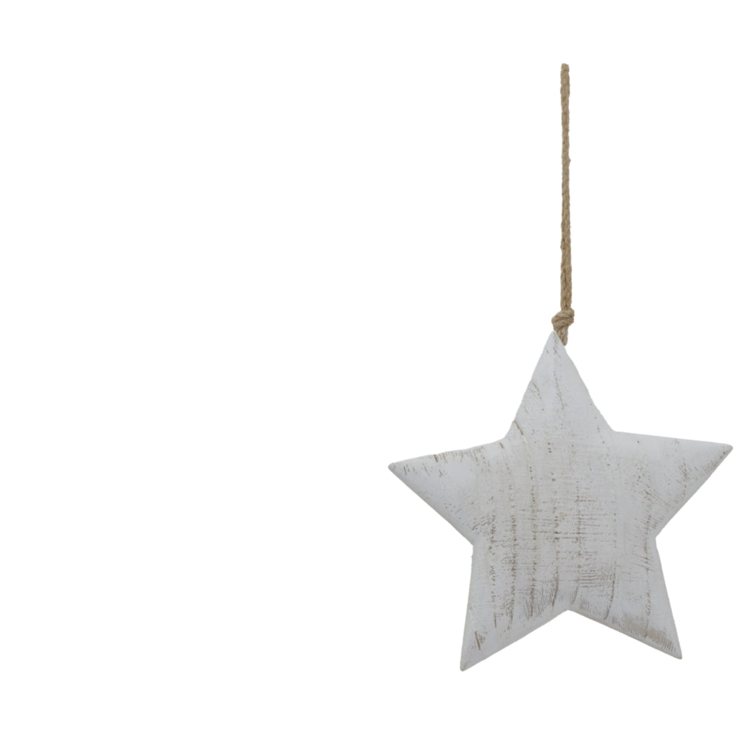 Sandrine Large Whitewashed Rustic Hanging Star