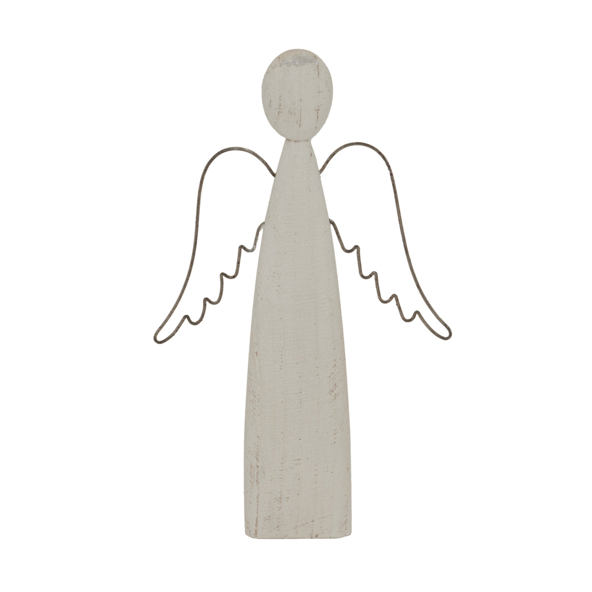 Yvette Large Whitewashed Standing Angel