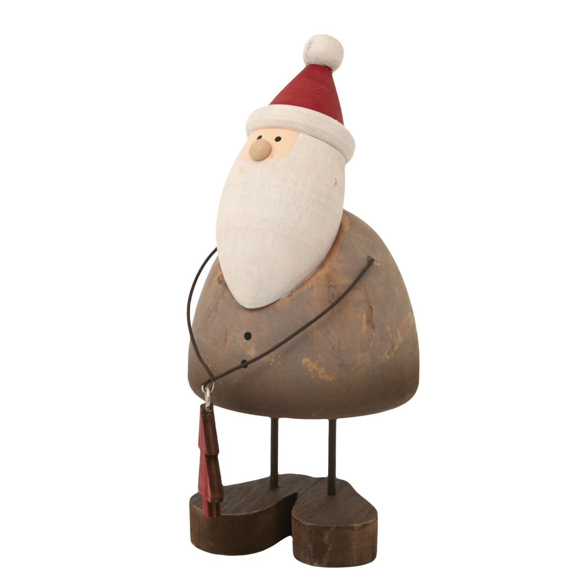 Large Rustic Santa With Tree Decoration