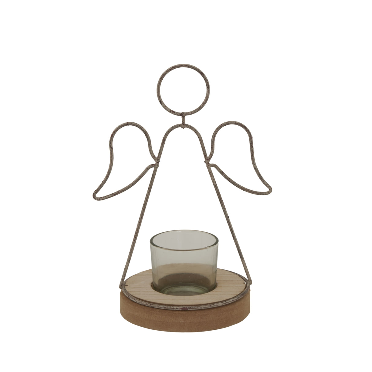 Marlene Outline Angel Tealight On Stand With Glass Votive