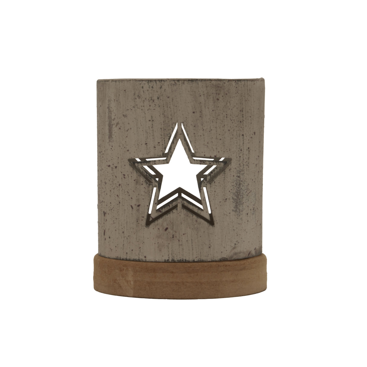 Marlene Metal Star Candle Holder On Wood Stand