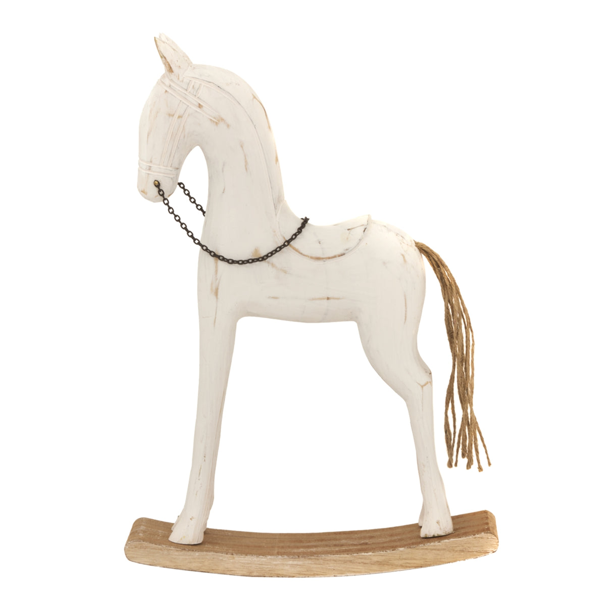 Helene Large Whitewashed Rustic Rocking Horse