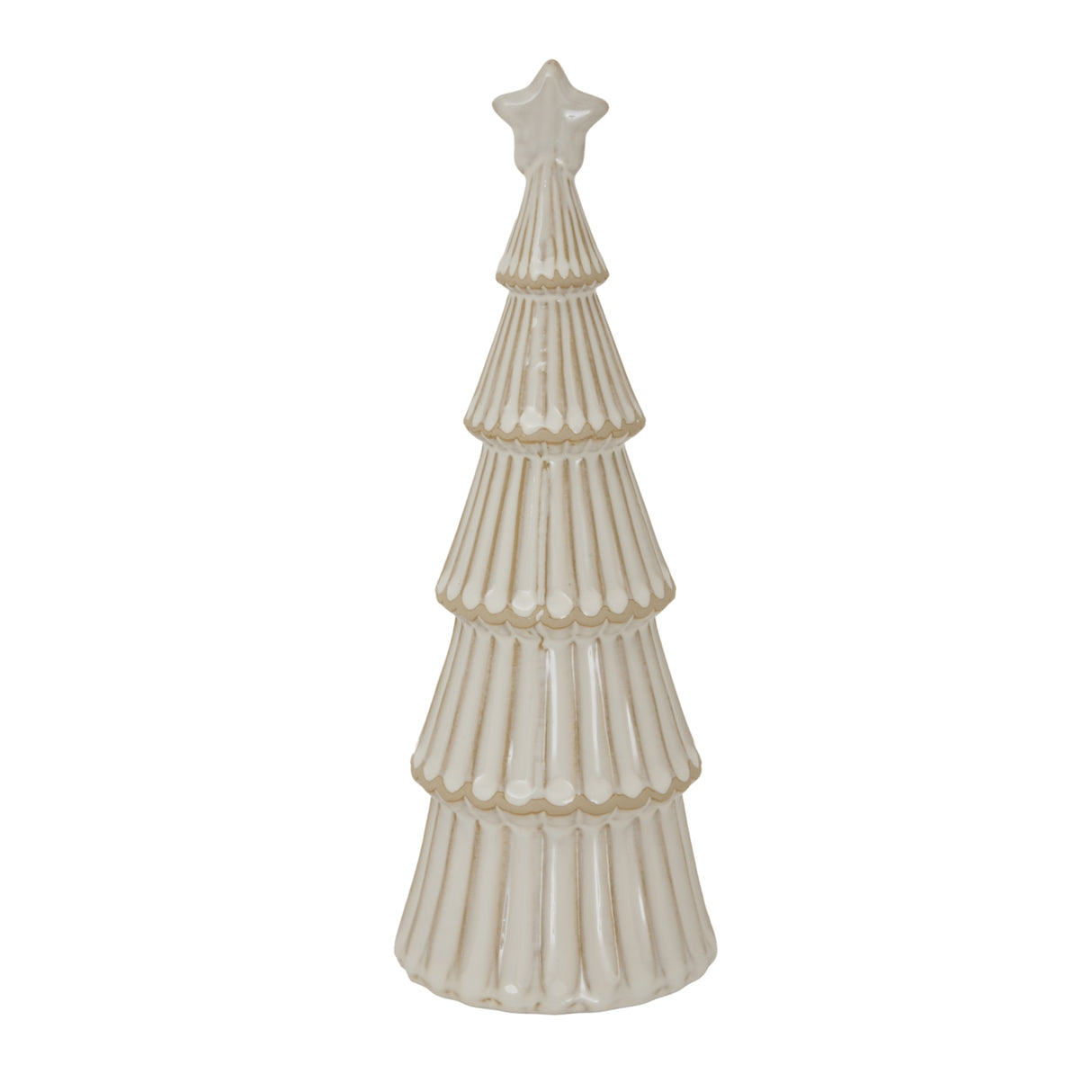 Oriane Large Ceramic Snowy Layered Tree With Star