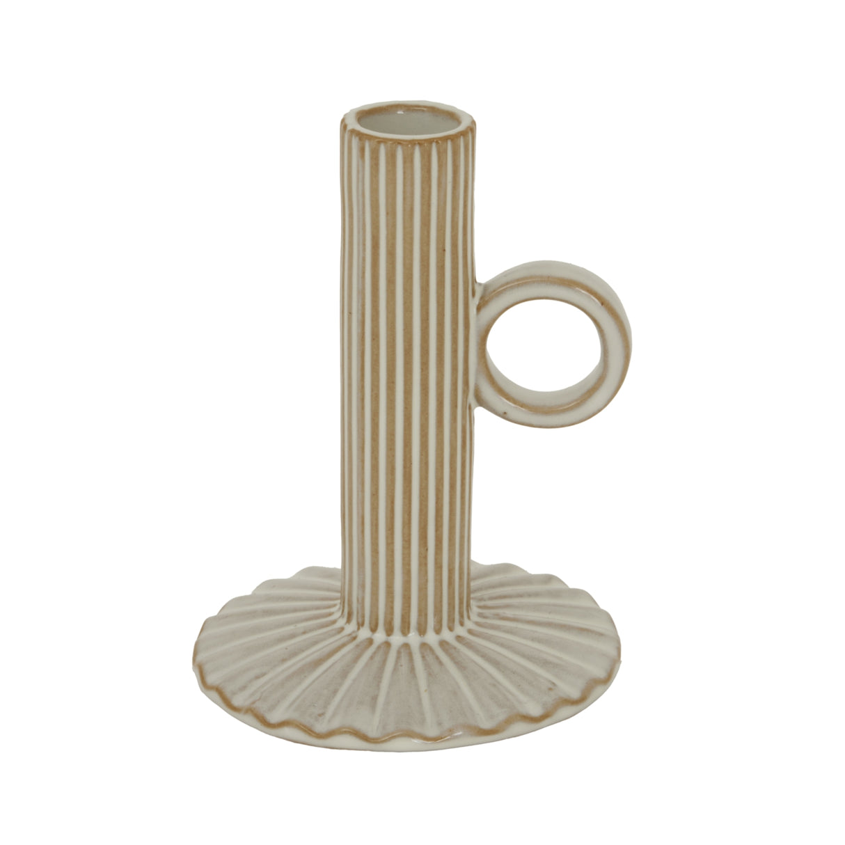 Oriane Ceramic Taper Candle Holder With Handle