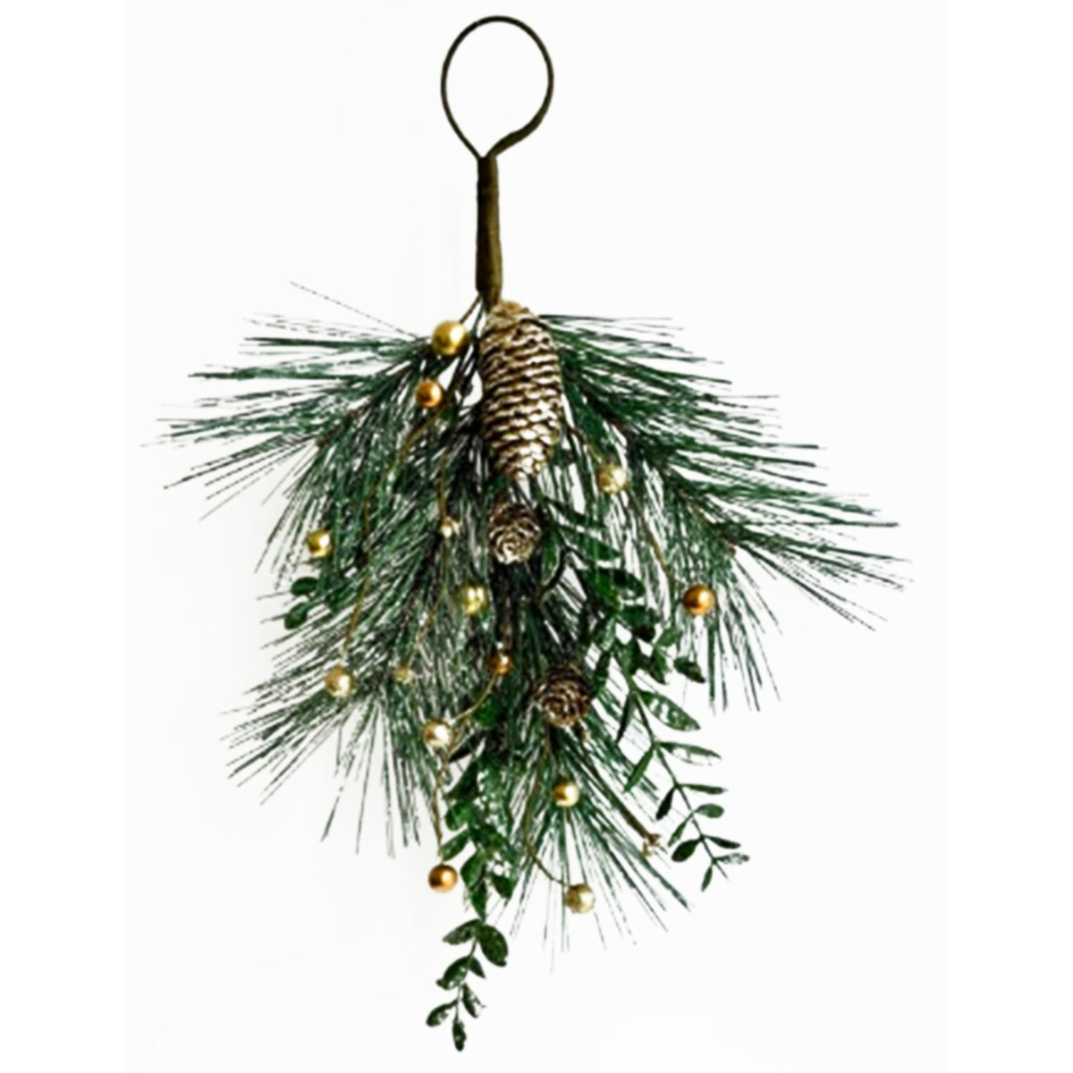 Eloise Soft Gold Teardrop Swag With Pinecones