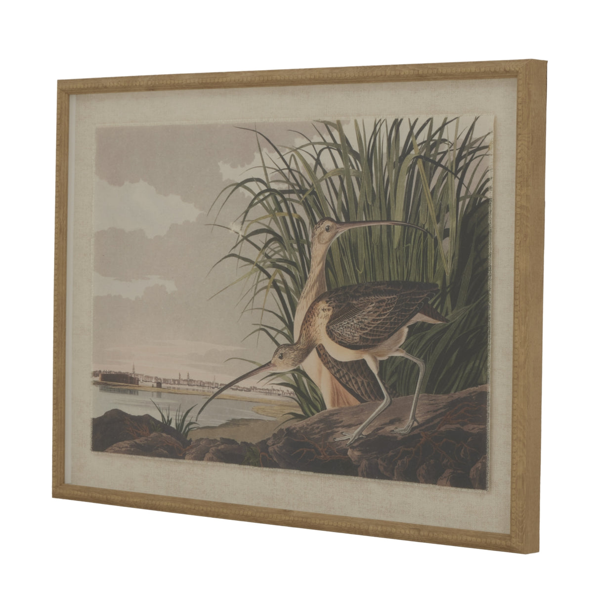 Aliénor Collection Curlews On Linen In Beaded Frame