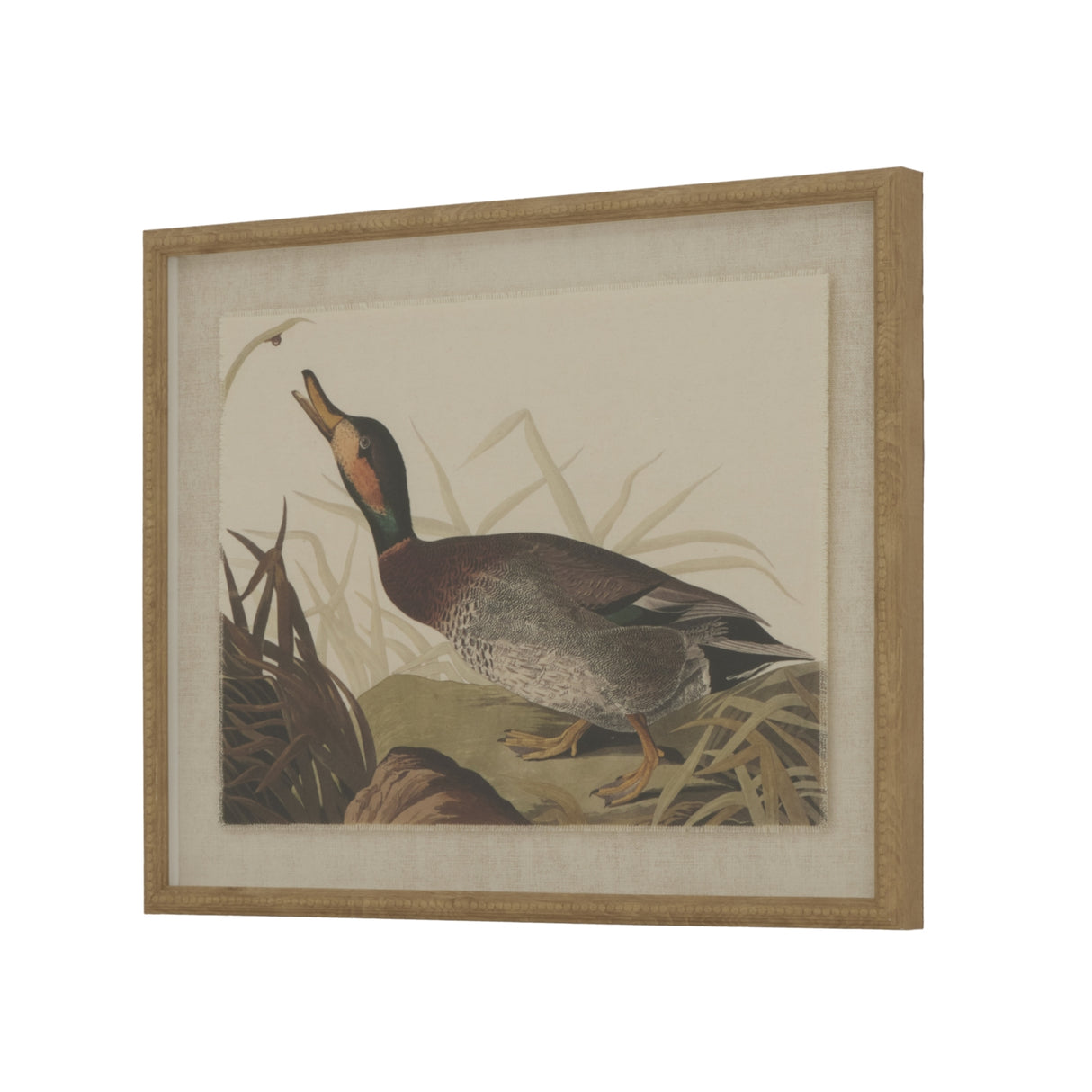 Aliénor Collection Duck On Linen In Beaded Frame