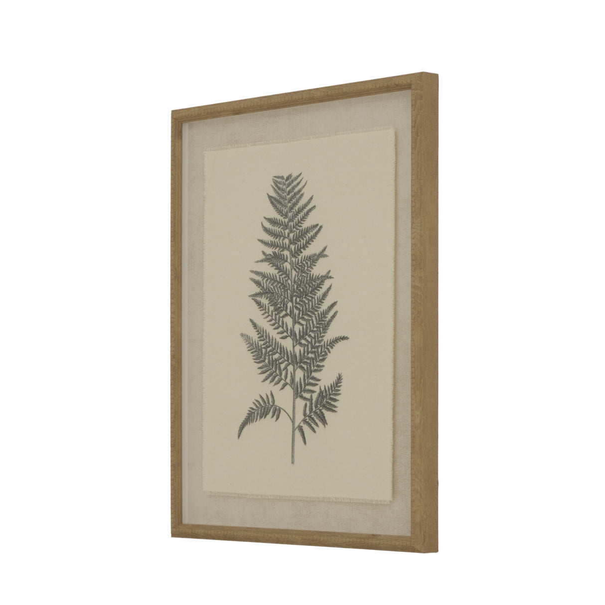 Aliénor Collection Beech Fern On Linen In Beaded Frame