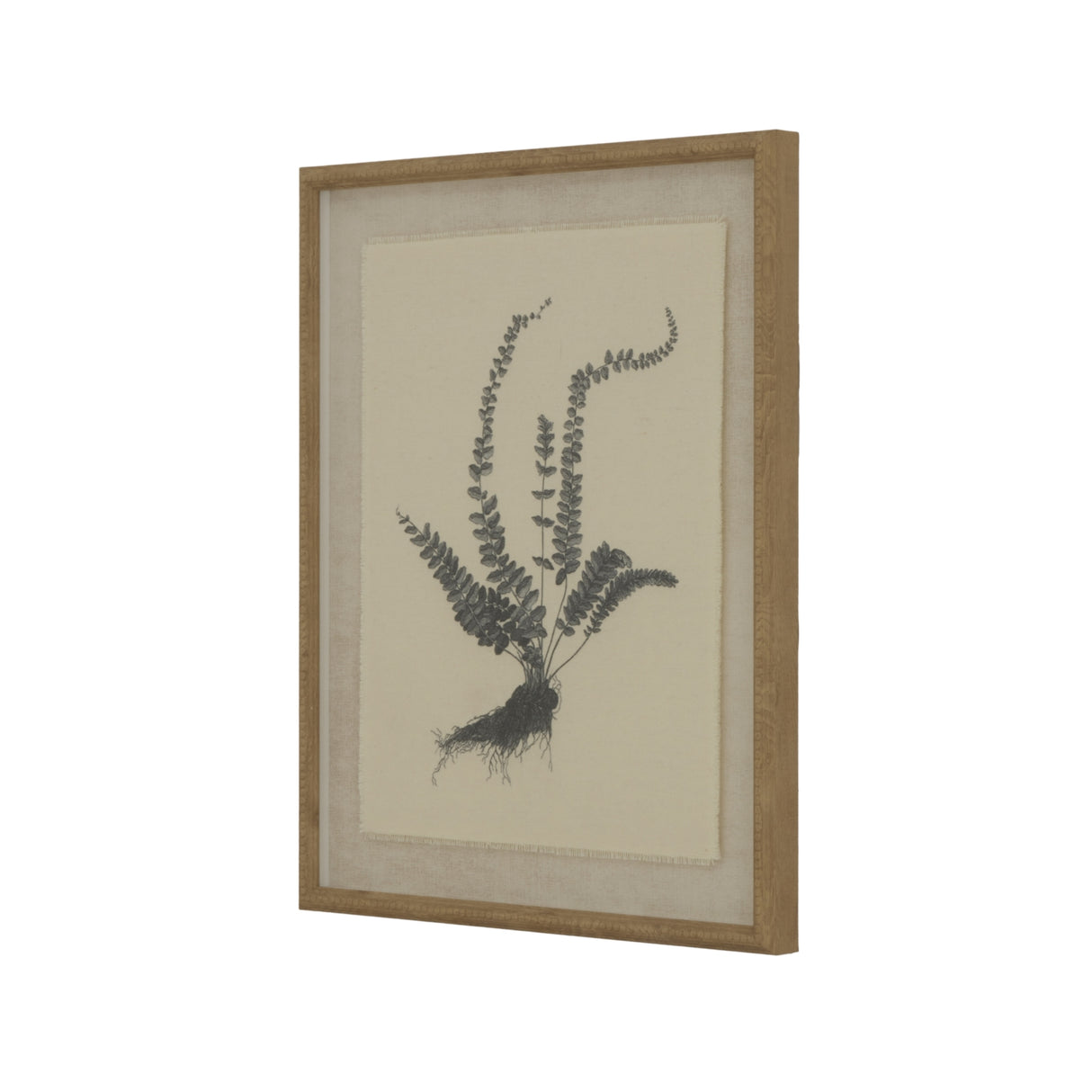 Aliénor Collection Spleenwort On Linen In Beaded Frame
