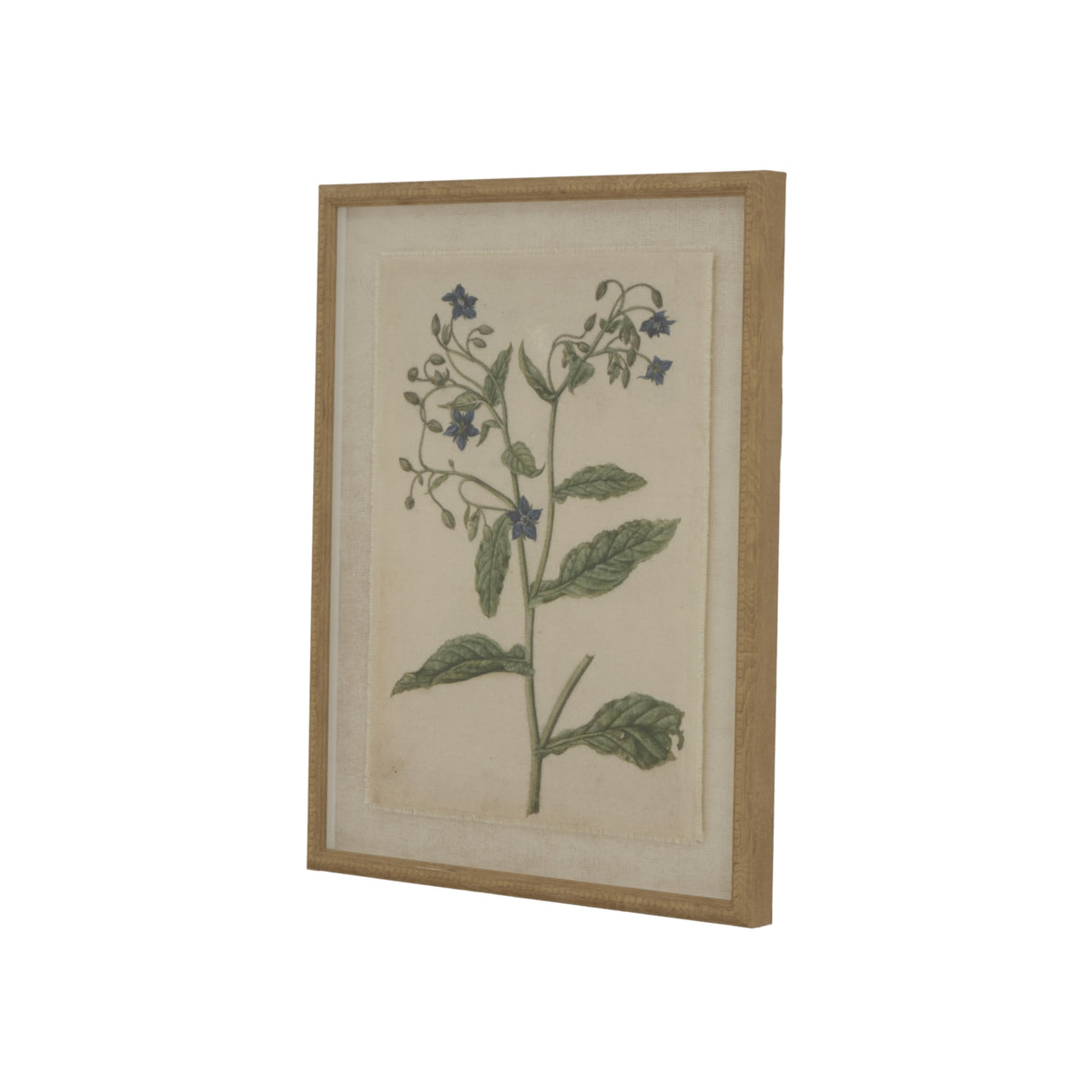 Aliénor Collection Borage On Linen In Beaded Frame